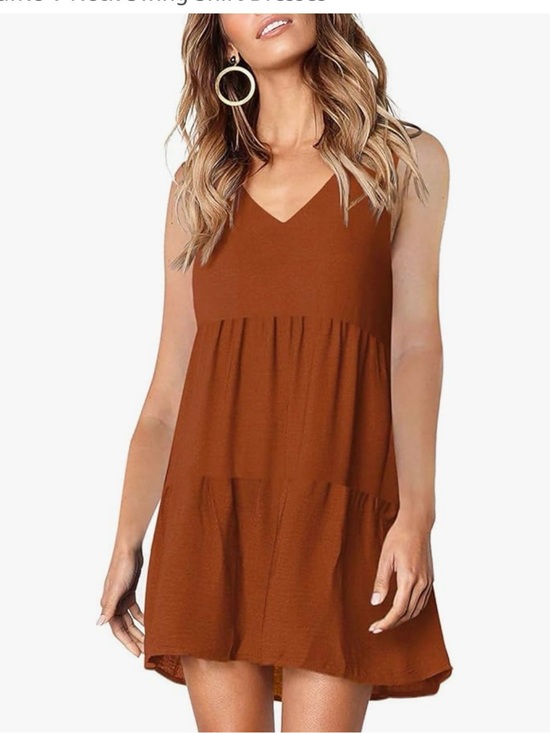 Sherosa Dresses & Skirts - ❤️Rust Sleeveless Tiered V-Neck Mini Dress